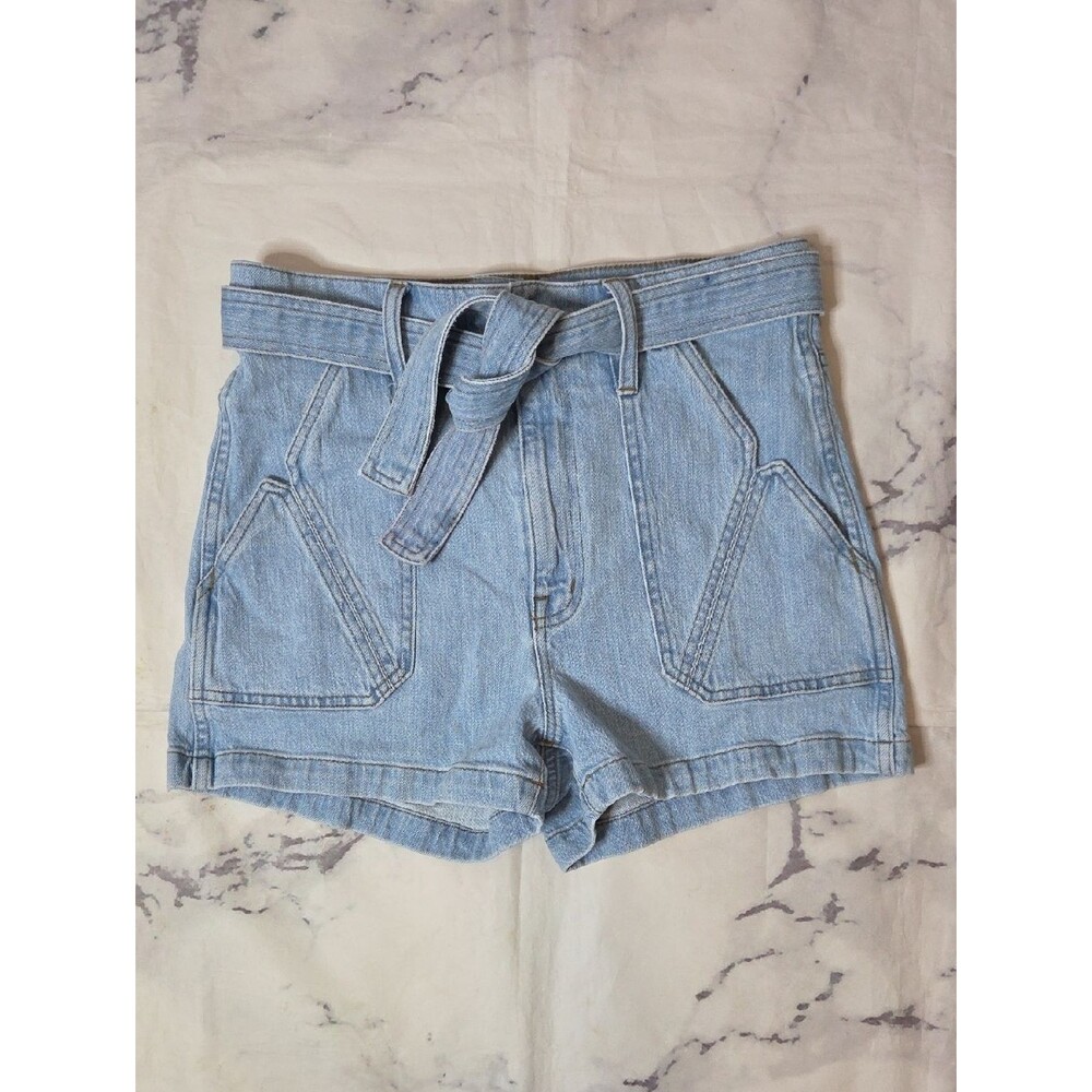 Madewell X Warm Tie High-Rise Denim Shorts In Light Wash